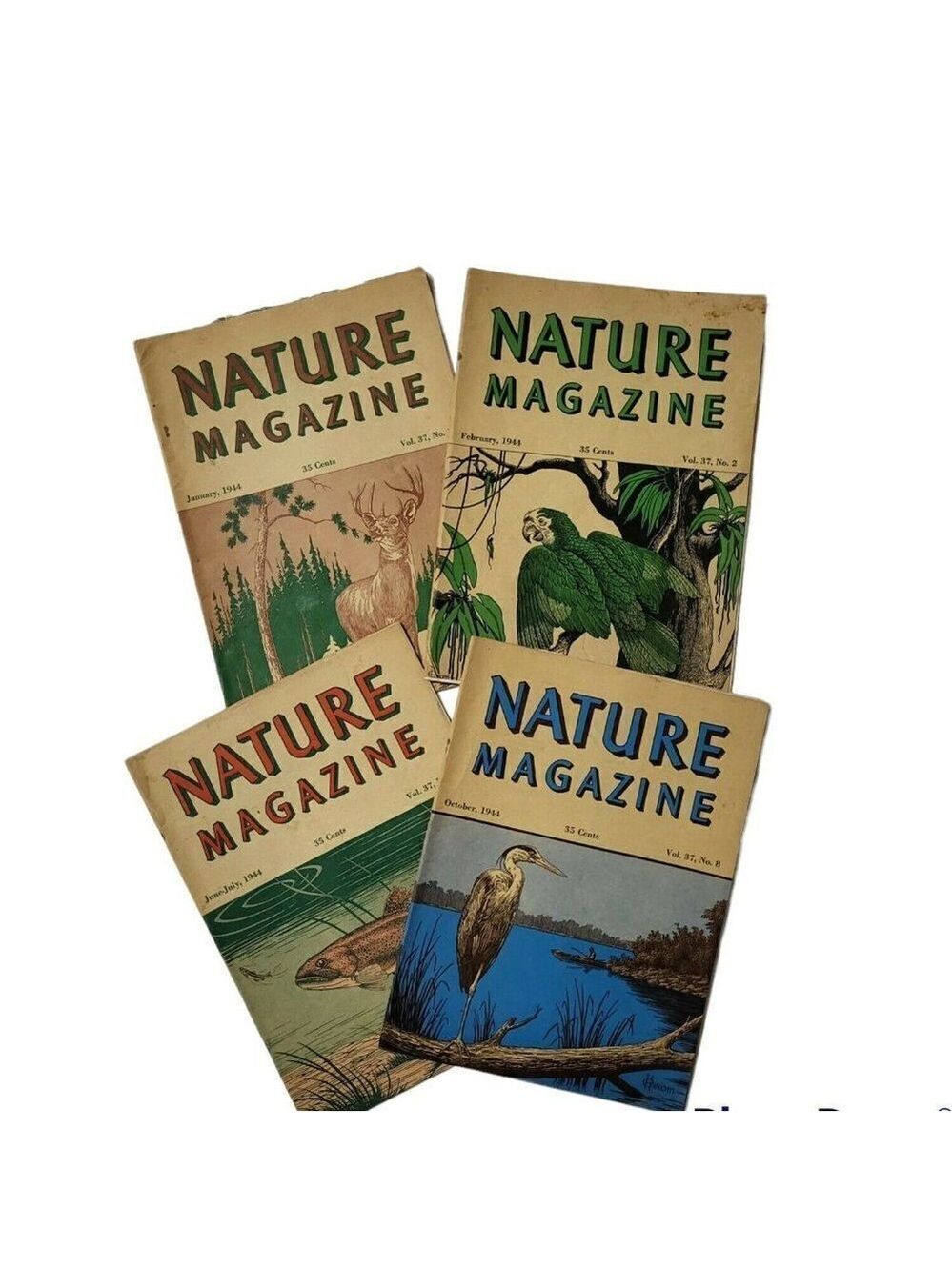 𝅺VINTAGE Nature Magazine Lot Of 4 Issues From 1944